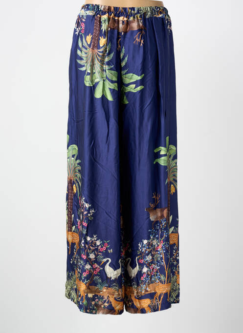 Pantalon large taille à pinces taille normale bleu C'MELODIE femme