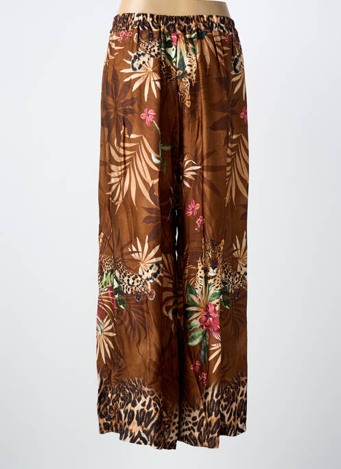 Pantalon large coupe fluide taille normale marron C'MELODIE femme