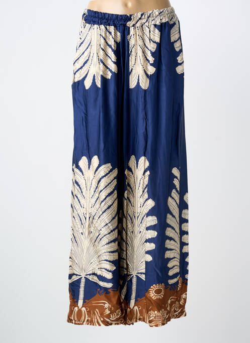 Pantalon large coupe fluide taille normale bleu C'MELODIE femme