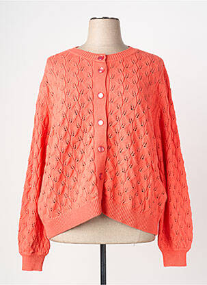 Gilet manches longues fermeture boutonnée sur le devant orange PIMENT ROUGE femme
