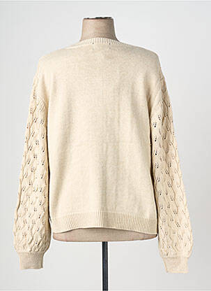 Gilet manches longues col rond beige PIMENT ROUGE femme