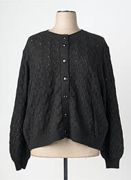 Gilet manches longues fermeture boutonnée sur le devant noir PIMENT ROUGE femme