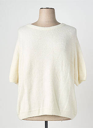 Pull coupe droite manches 3/4 beige C'MELODIE femme