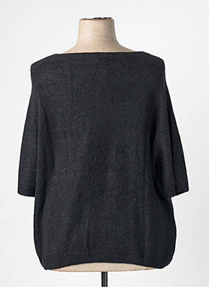 Pull coupe droite manches 3/4 noir C'MELODIE femme