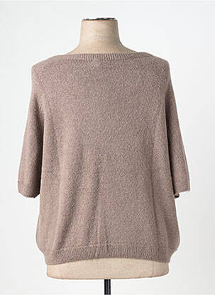 Pull coupe droite manches 3/4 marron C'MELODIE femme