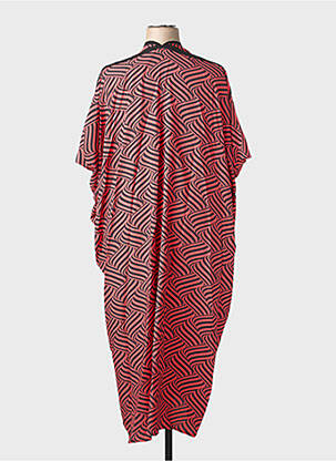 Robe longue imprimé fantaisie manches courtes rouge WORLD FASHION femme