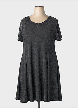 Robe mi-longue manches courtes manches courtes noir VETISTYLE femme