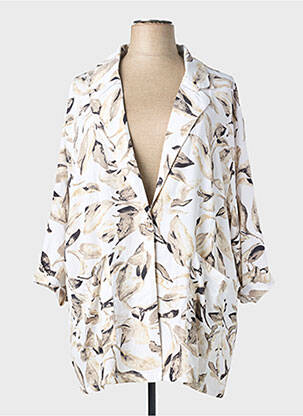 Veste casual col tailleur blanc POMME ROUGE femme