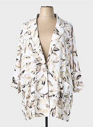 Veste casual col tailleur blanc POMME ROUGE femme