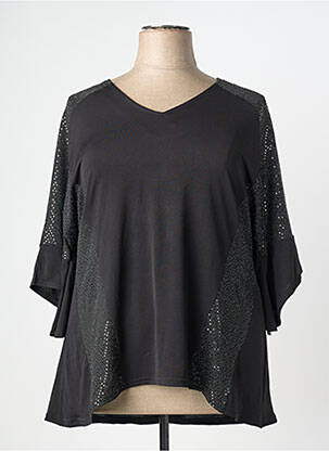 T-shirt coupe droite manches courtes noir VETISTYLE femme