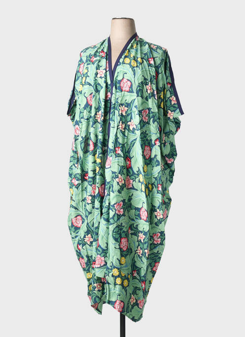 Robe longue manches courtes manches courtes vert WORLD FASHION femme