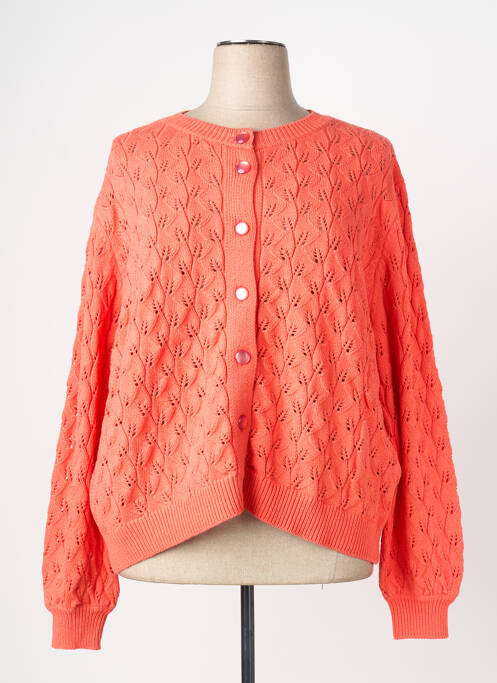 Gilet manches longues fermeture boutonnée sur le devant orange PIMENT ROUGE femme