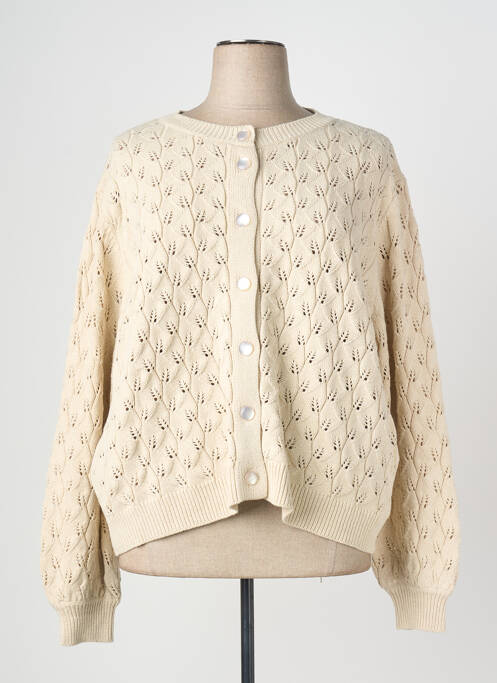Gilet manches longues fermeture boutonnée sur le devant beige PIMENT ROUGE femme