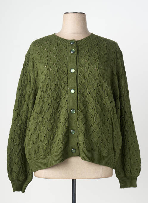 Gilet manches longues fermeture boutonnée sur le devant vert PIMENT ROUGE femme