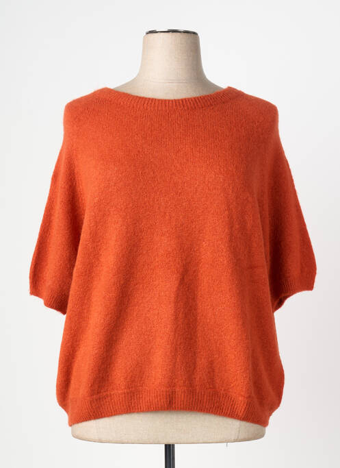 Pull stretch manches 3/4 orange C'MELODIE femme