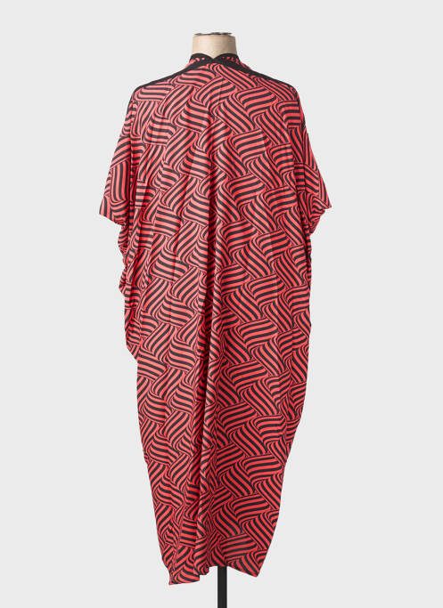 Robe longue imprimé fantaisie manches courtes rouge WORLD FASHION femme