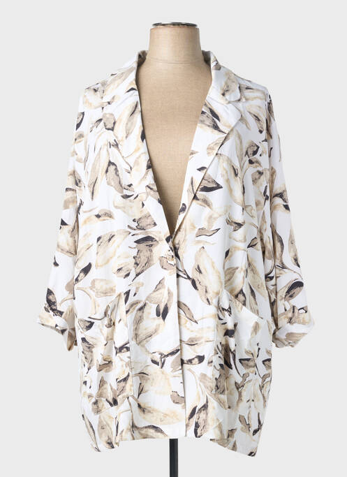 Veste casual col tailleur blanc POMME ROUGE femme
