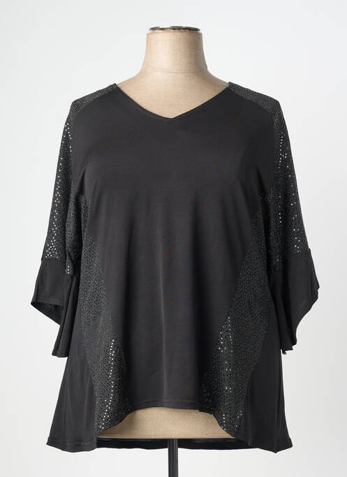 T-shirt coupe droite manches courtes noir VETISTYLE femme