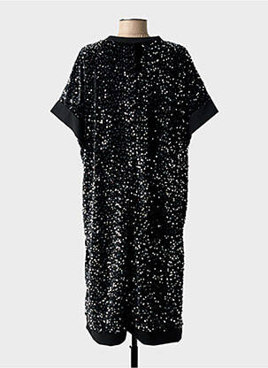 Robe mi-longue manches courtes manches courtes noir NEW COLLECTION femme