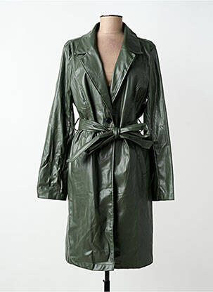 Manteau long coupe cintrée sans capuche vert CHRISTY femme
