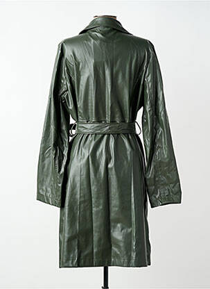 Manteau long coupe cintrée sans capuche vert CHRISTY femme