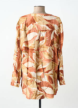 Blouse tissage popeline manches longues marron CHRISTY femme