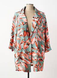 Veste casual col tailleur vert POMME ROUGE femme