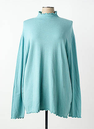 Pull coupe droite manches longues bleu PIMENT ROUGE femme