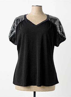 Top stretch manches courtes noir VETISTYLE femme