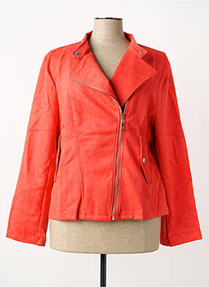 Veste casual tissage suedine orange CHRISTY femme