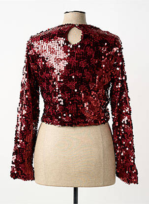 Top stretch manches longues rouge AMY&CLO femme