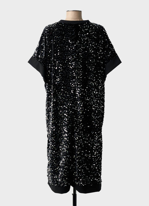 Robe mi-longue manches courtes manches courtes noir NEW COLLECTION femme
