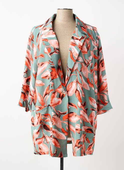 Veste casual col tailleur vert POMME ROUGE femme