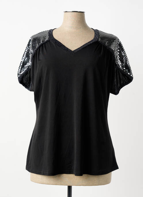 Top stretch manches courtes noir VETISTYLE femme