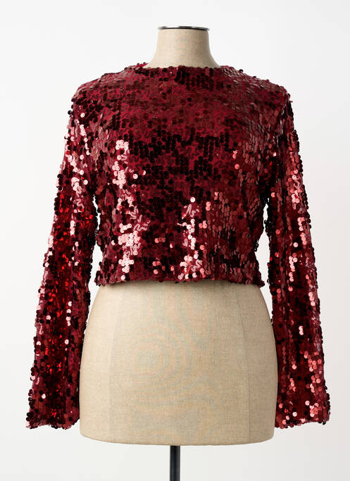 Top stretch manches longues rouge AMY&CLO femme