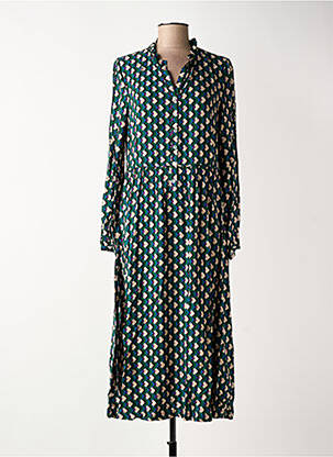 Robe mi-longue manches longues manches longues vert C'EST BEAU LA VIE femme