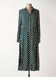 Robe mi-longue manches longues manches longues vert C'EST BEAU LA VIE femme