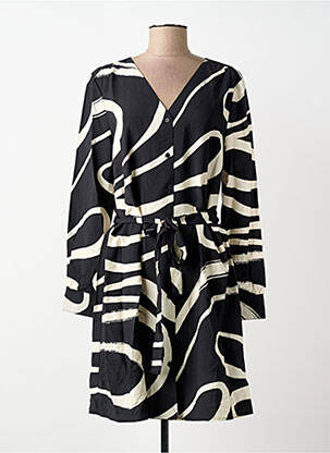 Robe mi-longue coupe fluide manches longues noir B.YOUNG femme