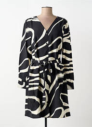 Robe mi-longue coupe fluide manches longues noir B.YOUNG femme