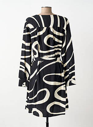 Robe mi-longue coupe fluide manches longues noir B.YOUNG femme