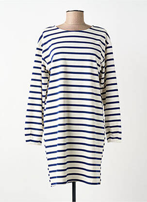 Robe courte manches longues manches longues bleu ICHI femme