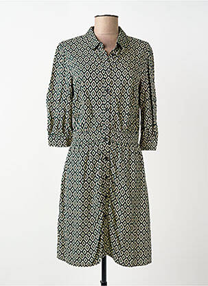 Robe mi-longue manches 3/4 manches 3/4 vert FREEMAN T.PORTER femme