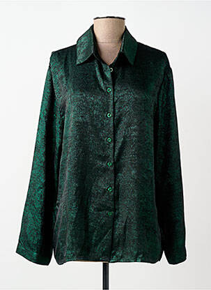 Chemisier coupe droite manches longues vert ANGE femme
