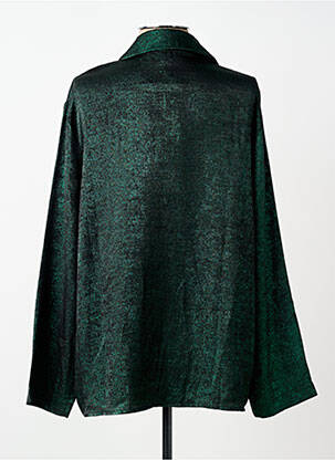 Chemisier coupe droite manches longues vert ANGE femme