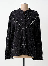 Chemisier coupe cintrée manches longues noir ICHI femme