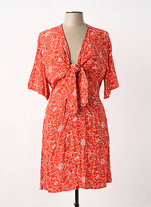 Robe courte manches courtes manches courtes rouge ANGE femme