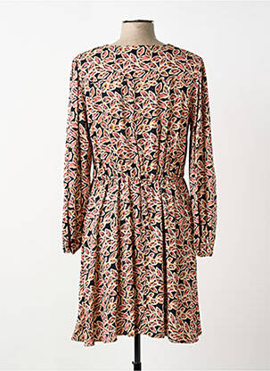 Robe courte coupe fluide manches longues noir C'EST BEAU LA VIE femme
