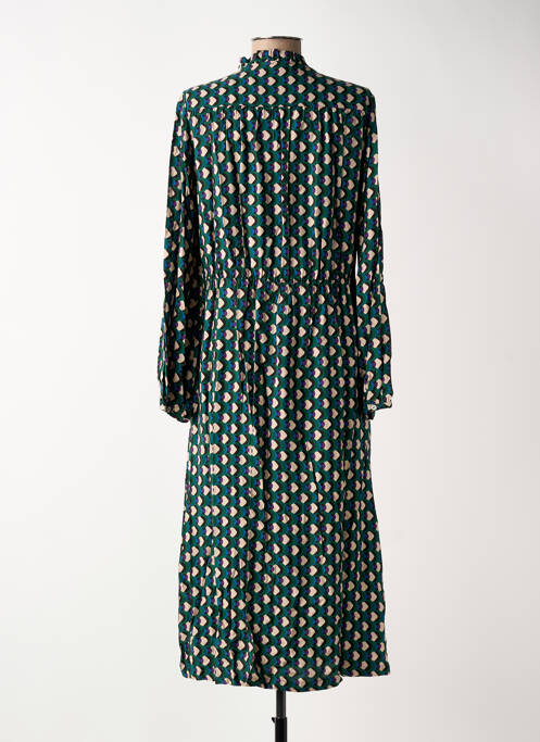 Robe mi-longue manches longues manches longues vert C'EST BEAU LA VIE femme