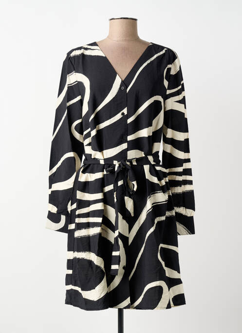 Robe mi-longue coupe fluide manches longues noir B.YOUNG femme