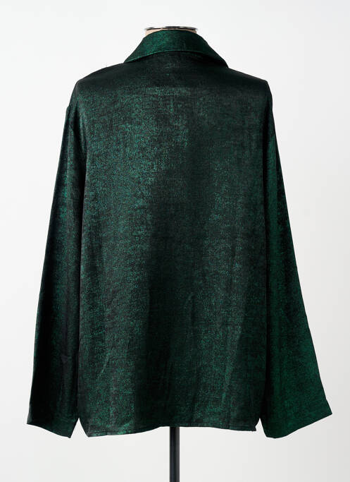 Chemisier coupe droite manches longues vert ANGE femme